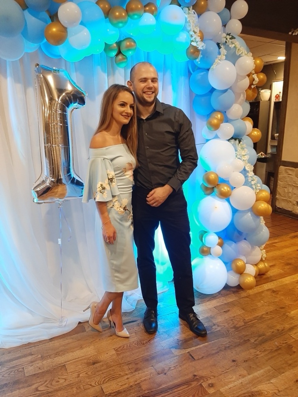 Ted Baker Light Blue Off-Shoulder Floral Midi Dress - Picture 8 of 11